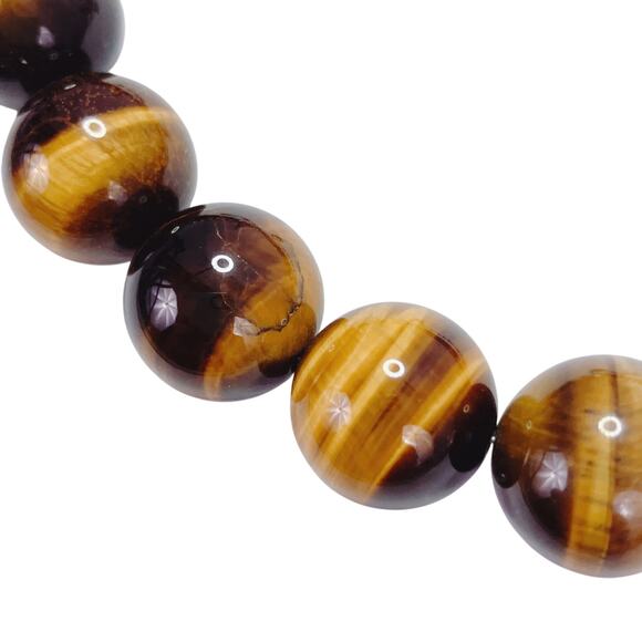 Signed Jay King DTR Sterling Silver Tiger Eye Graduated Gemstone Necklace 22 VTG - Picture 4 of 11